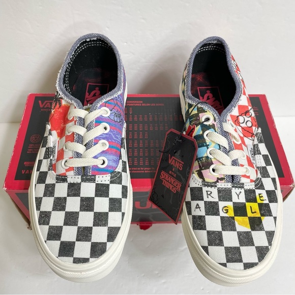 Vans Stranger Things Authentic Surfer Boy Pizza Checkerboard Shoes Womens Size 7 - Picture 2 of 10